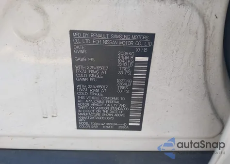 2016 Nissan Rogue Sv from USA, damaged, VIN KNMAT2MT2GP610673